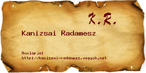 Kanizsai Radamesz névjegykártya